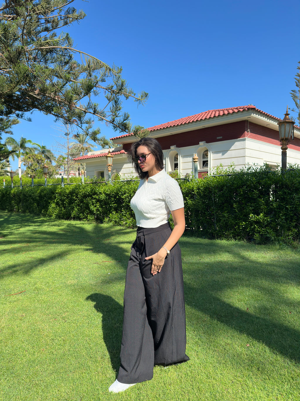 Outlyre Cable-Knit Polo Women