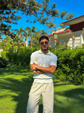 Outlyre Cable-Knit Polo Men